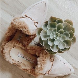 Pink Suede Mules
